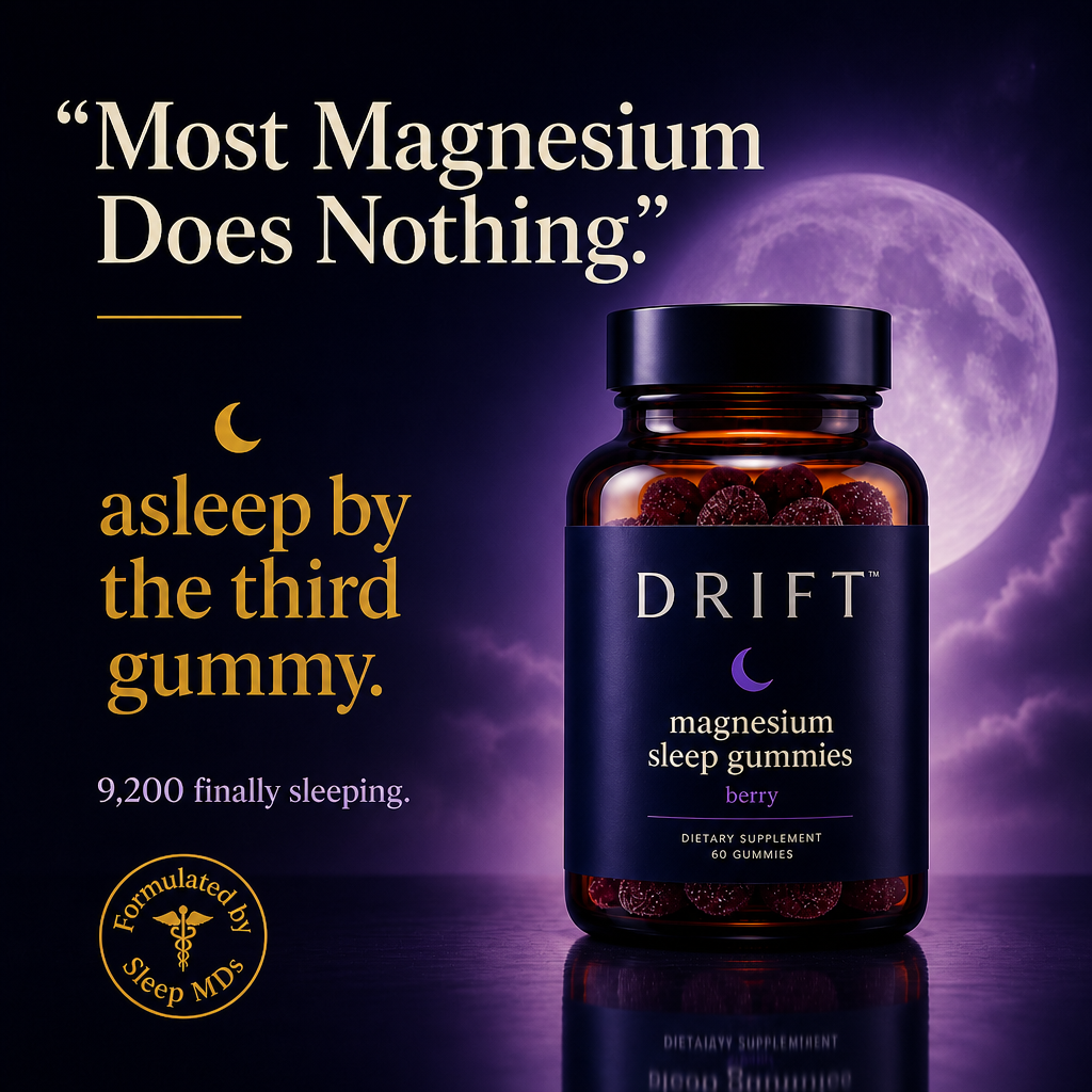 Meta ad creative — magnesium sleep gummies supplement